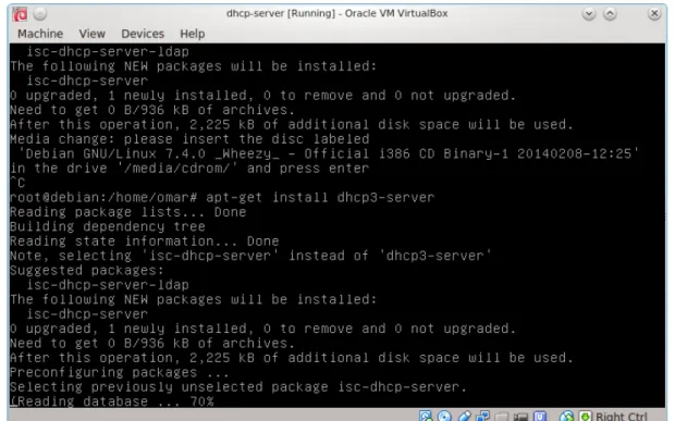 Gambar 8. Instalasi DHCP Server selesaiGambar 7. Proses Instalasi