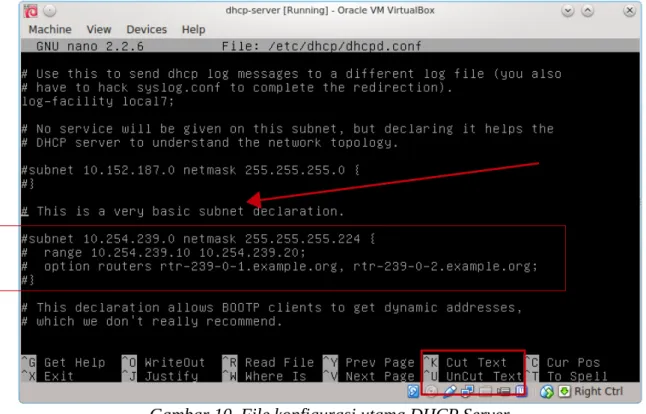 Gambar 10. File konfigurasi utama DHCP Server