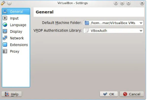 Gambar 2. Tampilan pengaturan VirtualBox