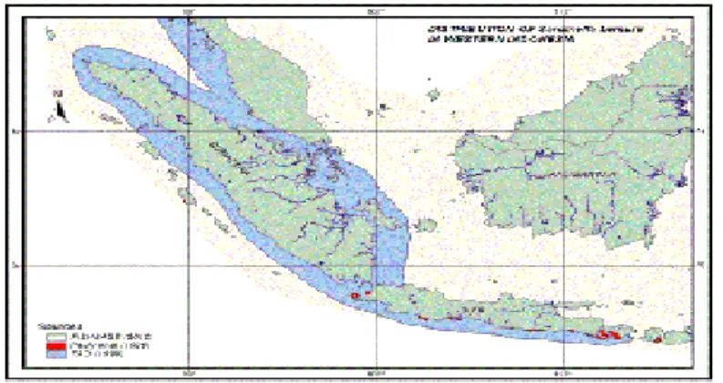 Gambar 2. Distribusi penyebaran ikan sarden di Wilayah Indonesia Barat (WIB) 