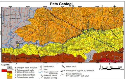 Gambar 3. Peta geologi daerah penelitian.  