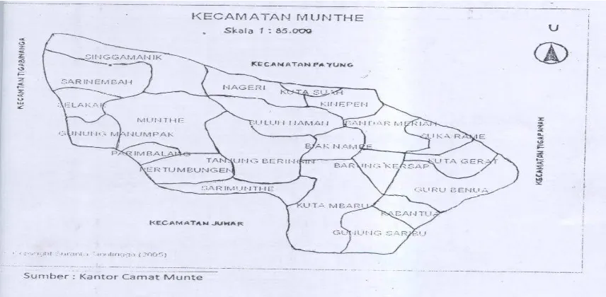Gambar 1.1 : Peta Kecamatan Munte 