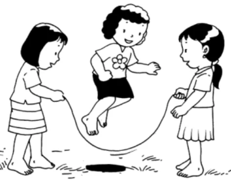 gambar 1.2  anak perempuan senang bermain lompat taligambar 1.1  anak laki laki