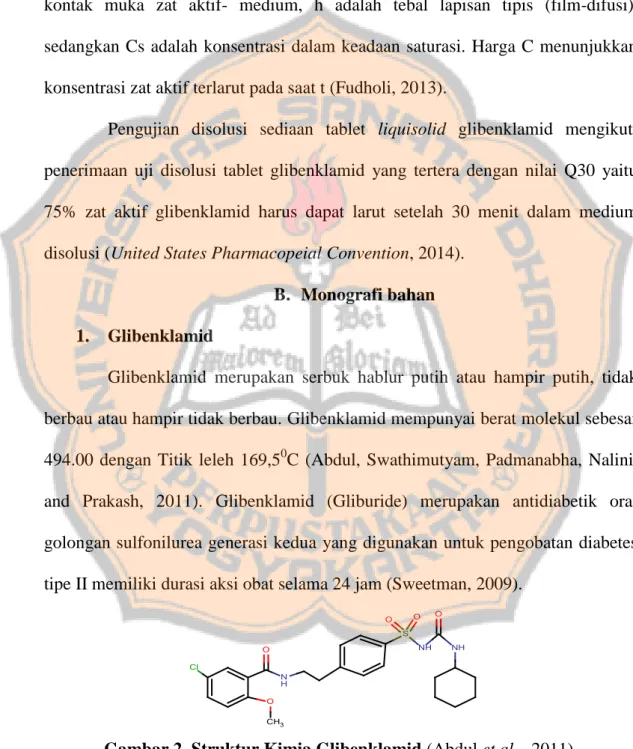 Gambar 2. Struktur Kimia Glibenklamid (Abdul et al.,  2011). 
