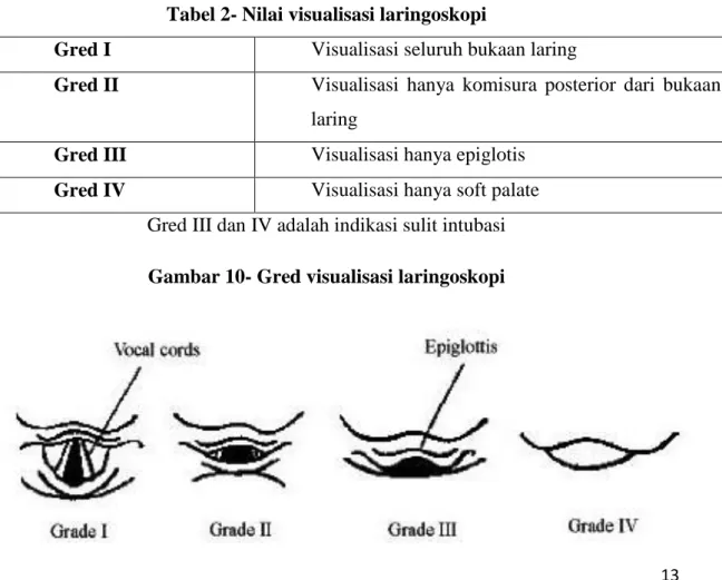 Tabel 2- Nilai visualisasi laringoskopi 