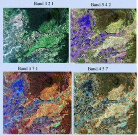 Gambar 12. Beberapa color composite data Landsat 