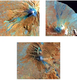 Gambar 47. Warna biru memperlihatkan sebaran produk letusan G.Merapi 