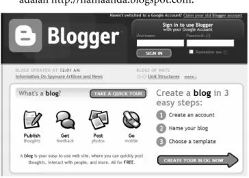 Gambar 1.6 Halaman awal situs Blogger 