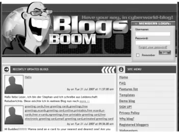 Gambar 1.17 Halaman awal situs Blogs Boom 