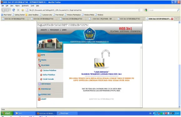 Gambar 3.11  Pesan Login Berhasil 
