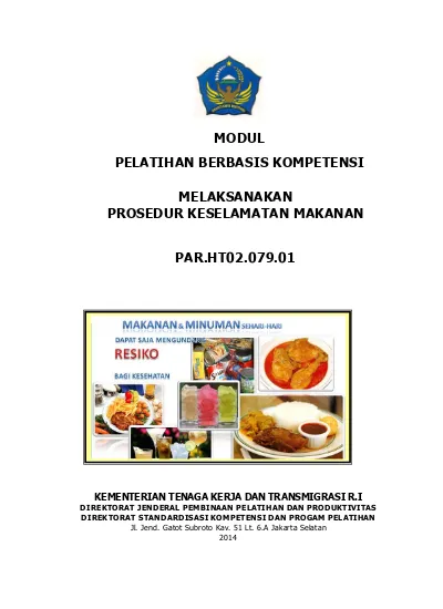 MODUL PELATIHAN BERBASIS KOMPETENSI MELAKSANAKAN PROSEDUR KESELAMATAN ...