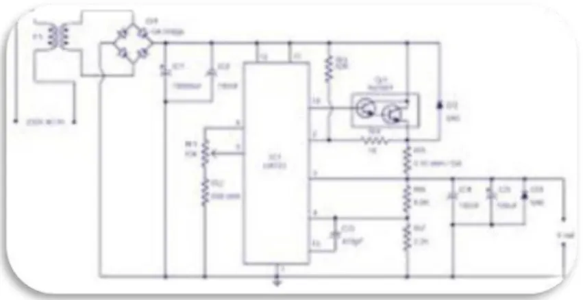 Gambar 2.21.Rangkaian Adjustable Voltage Regulator IC LM 723 dengan  penguat arus. 