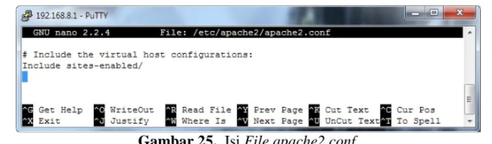 Gambar 24. Perintah untuk Membuka File apache2.conf