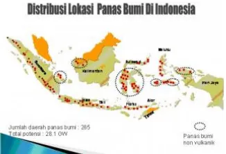 Gambar. 1. Peta potensi Geothermal Negara Indonesia [1]. 