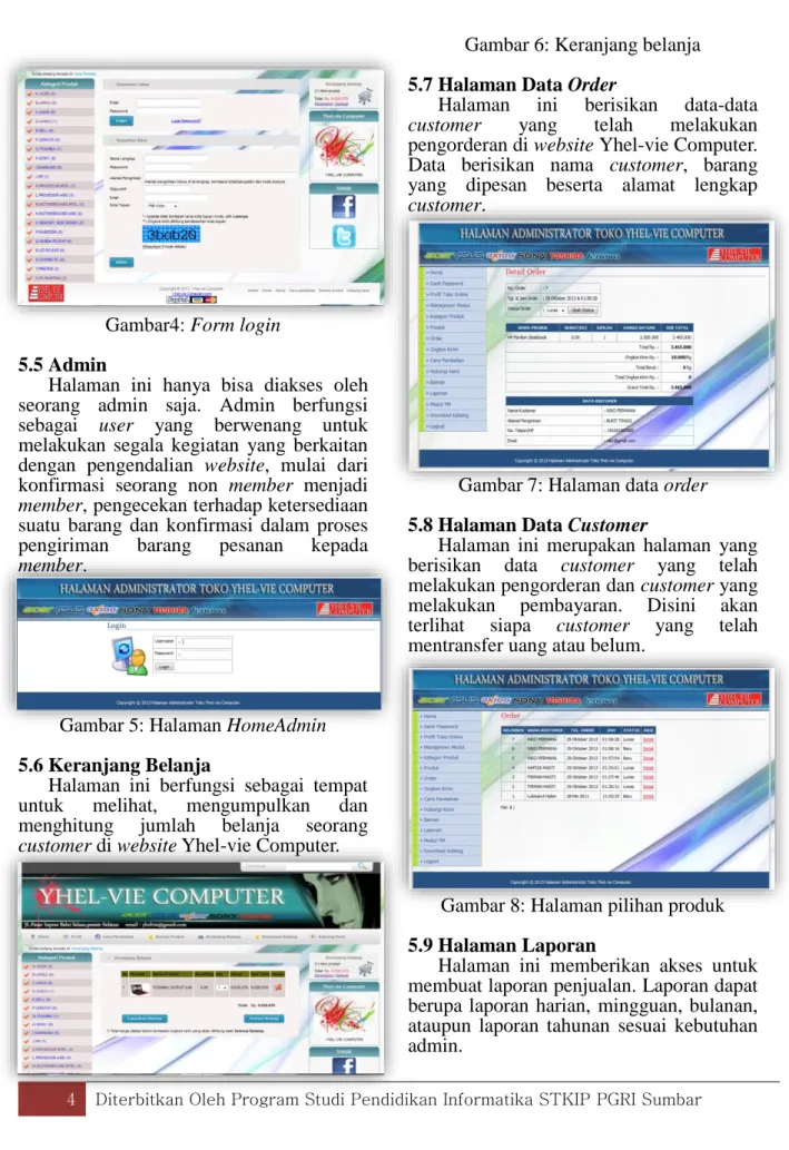 Gambar 5: Halaman HomeAdmin 