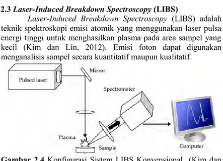 Gambar 2.4 Konfigurasi Sistem LIBS Konvensional  (Kim dan  Lim, 2014) 