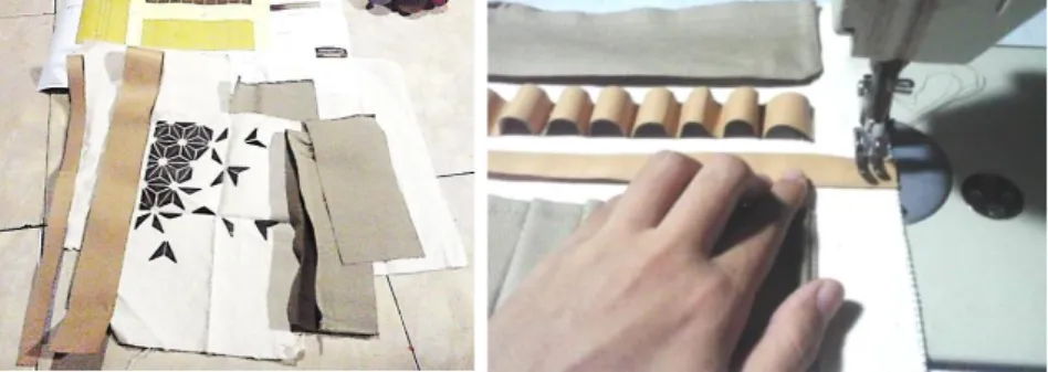 Gambar 9. Proses materialisasi alternatif penerapan laminasi kulit salak pada tempat  pensil  