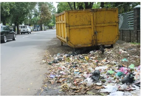 Gambar 3.1 Sampah di pinggir jalan dapat menjadi sumber penyakit.