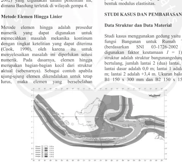 Gambar 1. Wilayah Gempa Indonesia Dengan Percepatan Puncak Batuan Dengan Dasar Periode Ulang 500 