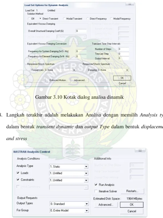 Gambar 3.11 Kotak dialog analisa 