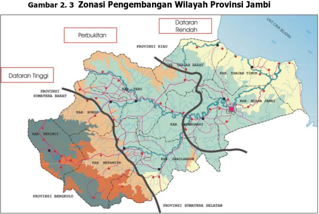 Gambar 2. 3   Zonasi Pengembangan Wilayah Provinsi Jambi 