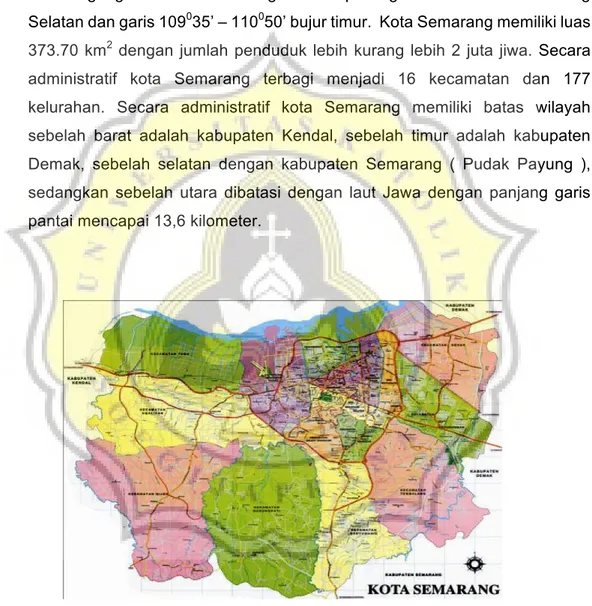 Gambar 3.1 Peta Kota Semarang  Sumber www.satpolpp.semarangkota.go.id 