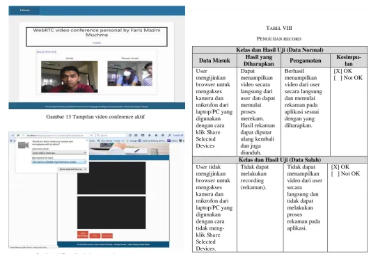 Gambar 14 Tampilan halaman awal record e-learning 