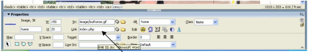 Gambar 3.11  Membuat menu link 