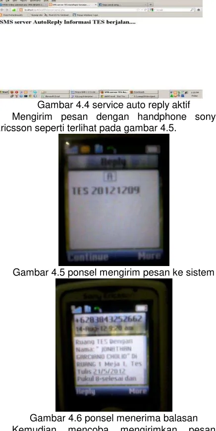 Gambar 4.4 service auto reply aktif 