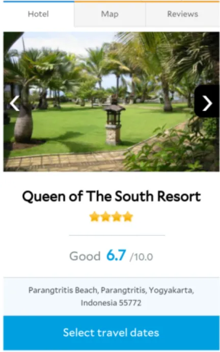 Gambar III. 21 pencarian tentang Queen of South Resort  melalui mesin pencari Google 