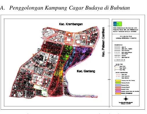Gambar 1. Peta cluster Kawasan Cagar Budaya di Bubutan 