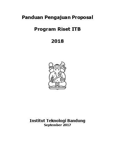 Panduan Pengajuan Proposal Program Riset Itb Institut Teknologi Bandung September 2017 3255