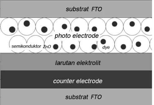 Gambar. 1. Skema lapisan sandwich DSSC. 