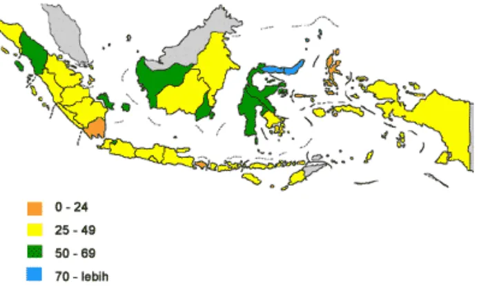 Gambar 1.2  Prevalensi TB Paru di Dunia Tahun 2010 (Depkes RI, 2010) 