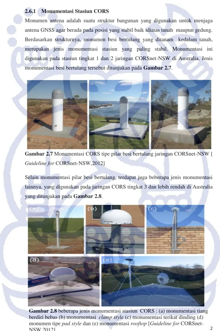 Gambar 2.7 Monumentasi CORS tipe pilar besi bertulang jaringan CORSnet-NSW [  Guideline for CORSnet-NSW,2012] 