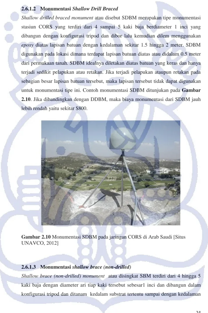 Gambar 2.10 Monumentasi SDBM pada jaringan CORS di Arab Saudi [Situs  UNAVCO, 2012] 