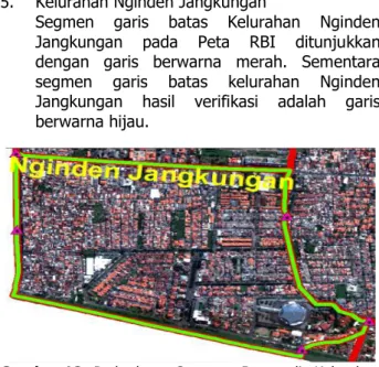 Gambar 12.  Perbedaan  Segmen  Batas  di  Kelurahan  Nginden Jangkungan. 