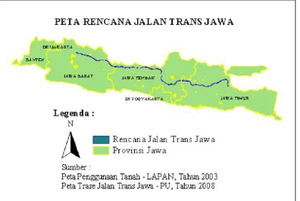Gambar 4-1: Peta tematik rencana trase jalan tol trans Jawa 