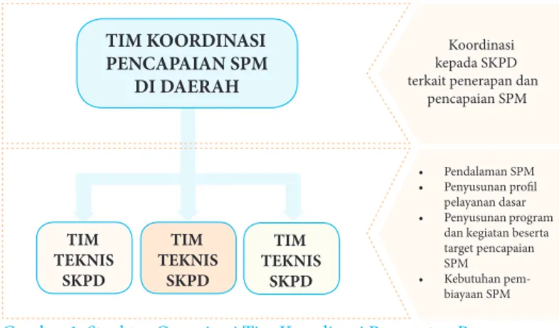 Gambar 1. Struktur Organisasi Tim Koordinasi Percepatan Penerapan  dan Pencapaian SPM