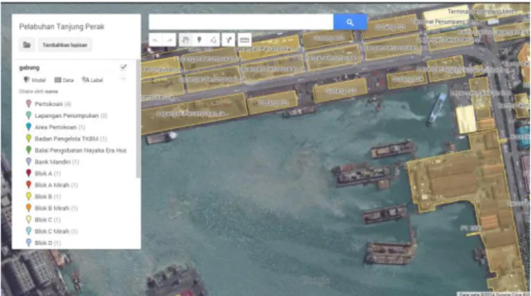 Gambar 8. Tampilan Pengurangan Luasan Sarana  dan Prasarana  Kawasan Pelabuhan Tanjung Perak 