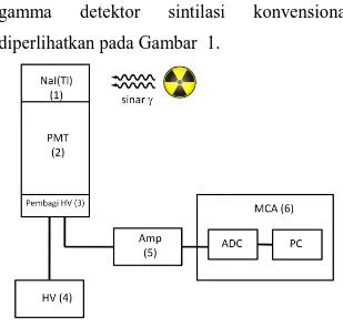 Gambar 1. Diagram spektrometer gamma  sintilasi [1]