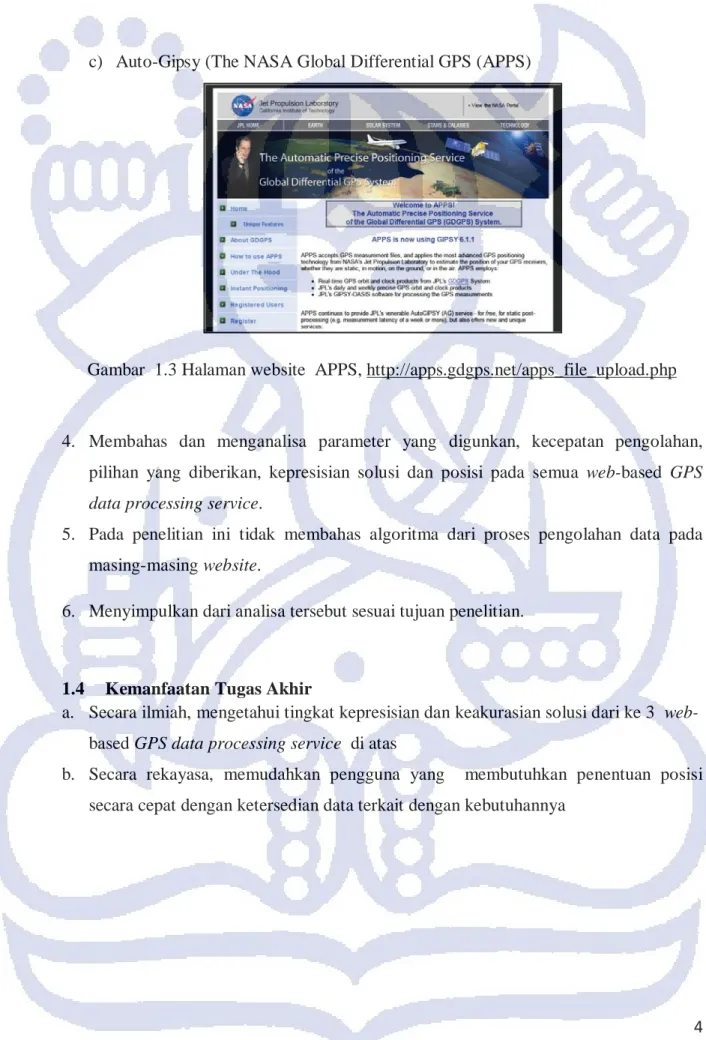 Gambar  1.3 Halaman website  APPS, http://apps.gdgps.net/apps_file_upload.php 