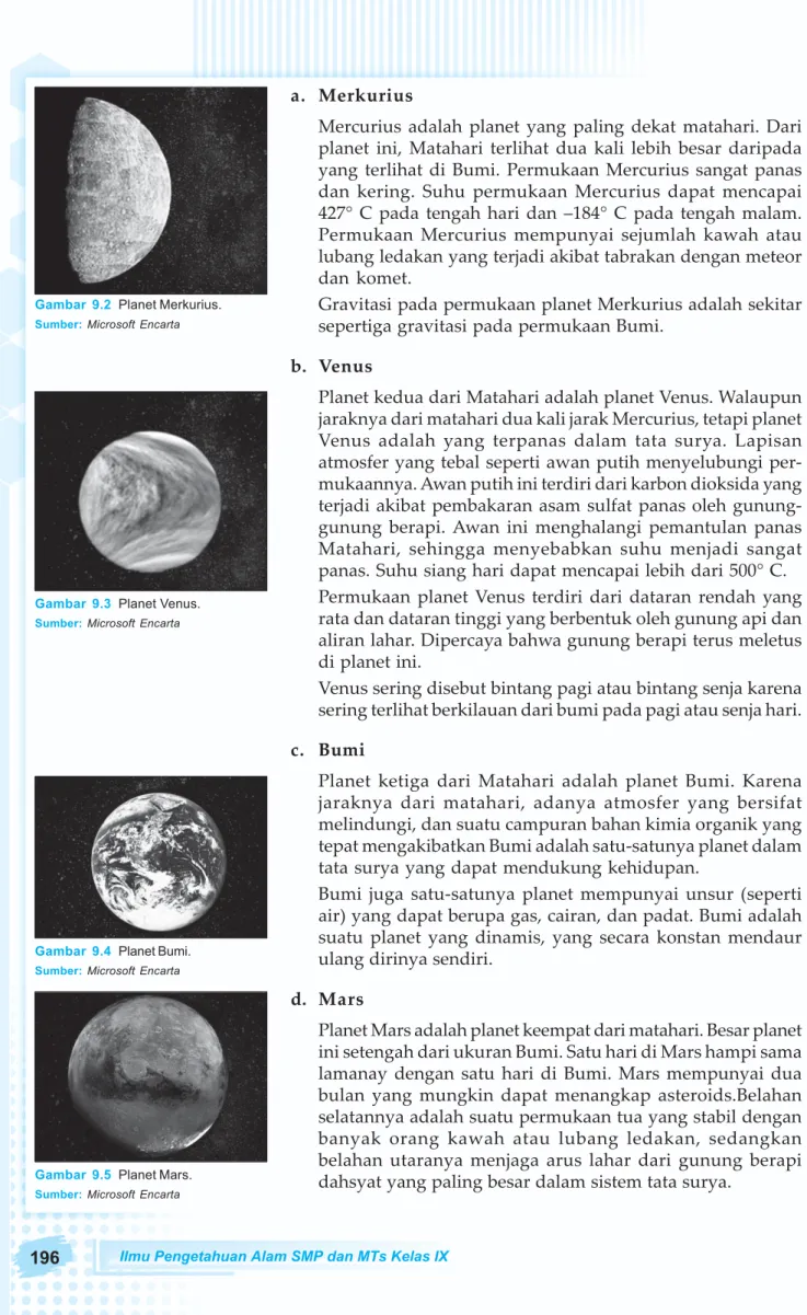 Gambar 9.2 Planet Merkurius.
