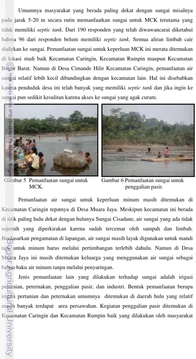 Gambar 5  Pemanfaatan sungai untuk  MCK. 