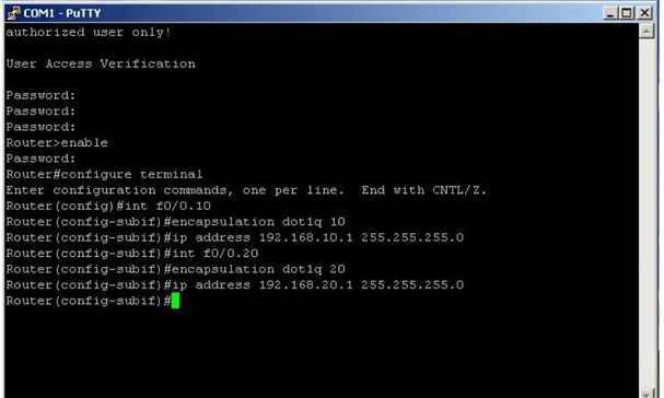 Gambar 3.3. tampilan antarmuka router Cisco 