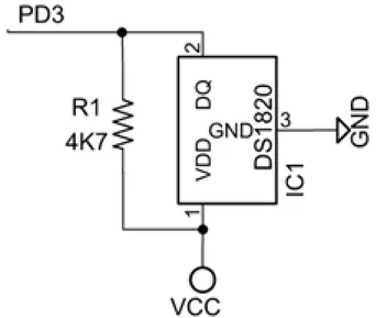 Gambar 8. Rangkaian sensor suhu DS18B20