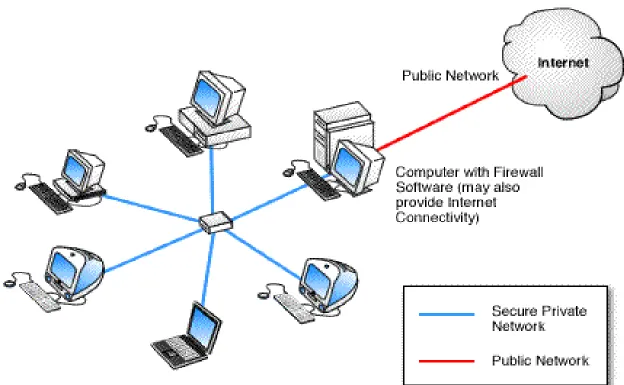 Gambar 2: Komputer dengan Firewall Software: 