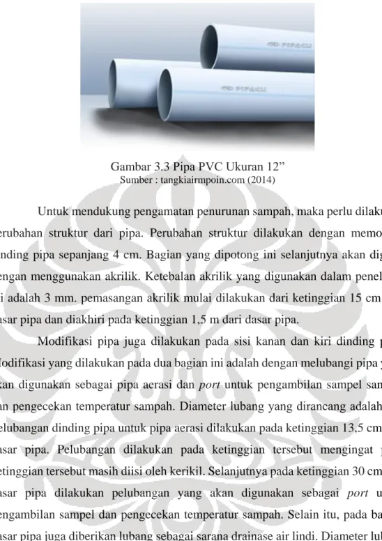 Gambar 3.3 Pipa PVC Ukuran 12” 