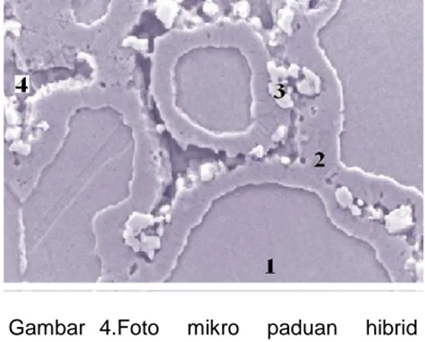 Gambar  4.Foto    mikro    paduan    hibrid                      (80+y)% (Sm,Pr)Co 5  + (20-y)%           