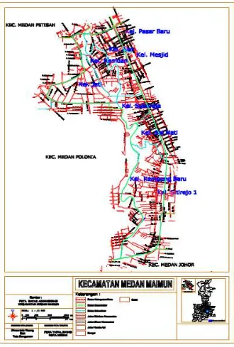 Gambar 4.6 Jaringan Jalan Kecamatan Medan Maimun (Sumber: Draft Rencana Detai Tata Ruang Kota Medan 2009-2029) 